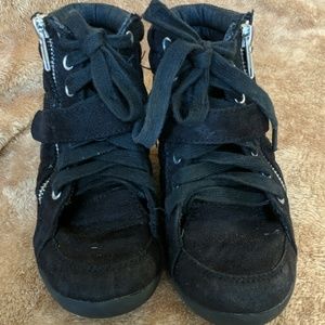 Justice black wedge sneaker/boot size 13